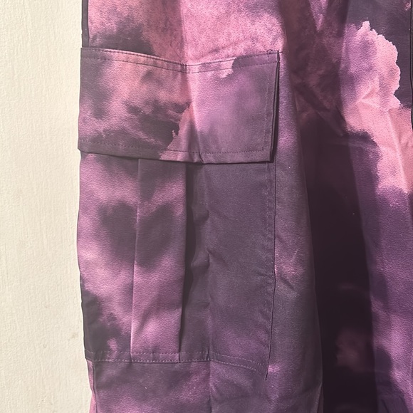 Shein Icon Plus Tie Dye Parachute Drawstring Cargo Skirt Purple & Pink 4X - Picture 5 of 11